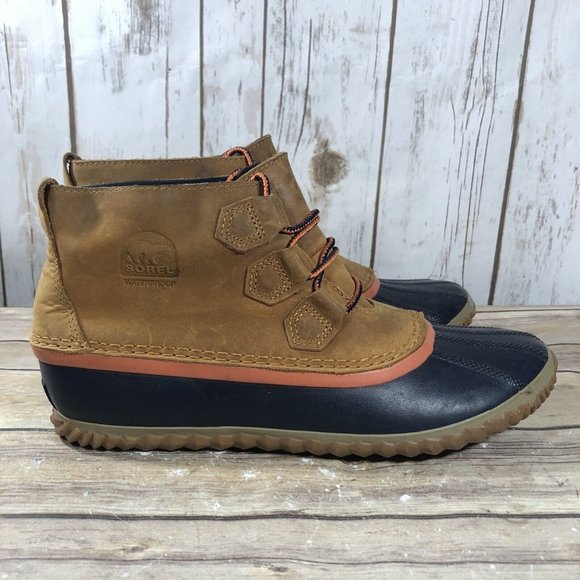 Sorel Out N About Ankle Duck Rain Boots Womens Size 10 Leather LaceUp Waterproof - Picture 5 of 12